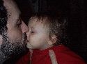 Owen giving his Dad a kiss