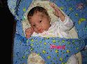 Julie in the bouncy seat