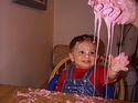 Owen playing with creepy slime!