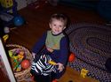 Owen riding his Zebra